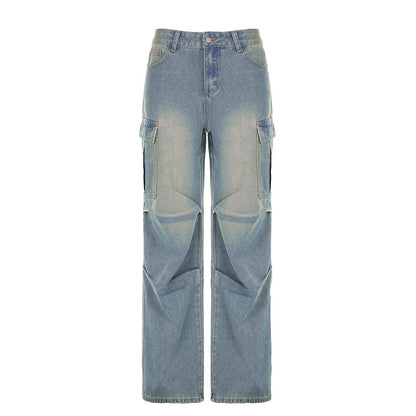 Personalized High Waist Pleated Loose Trousers