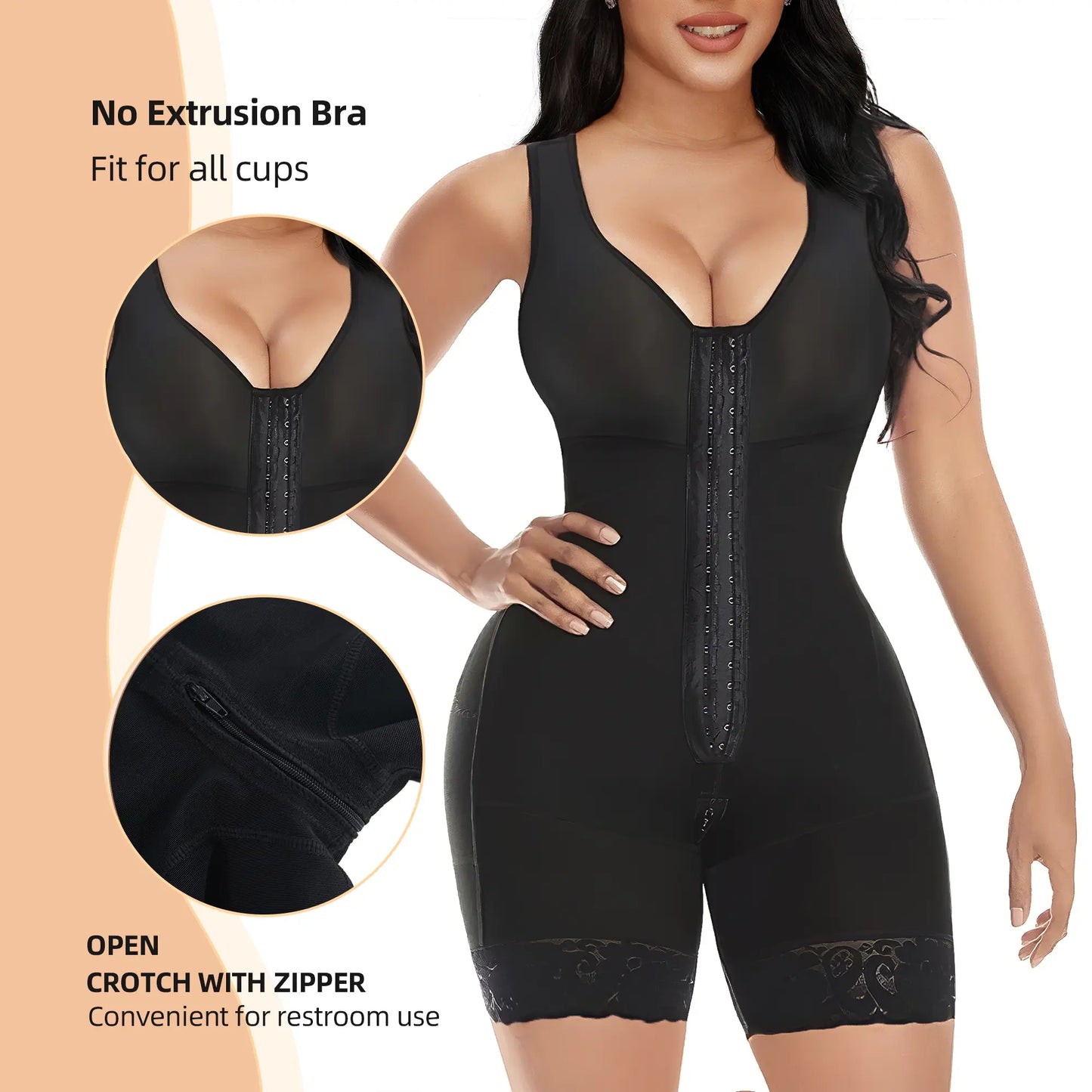 YIANNA Fajas Colombianas Shapewear for Women Tummy Control Full Shapewear Butt Lifter with Hooks Closure