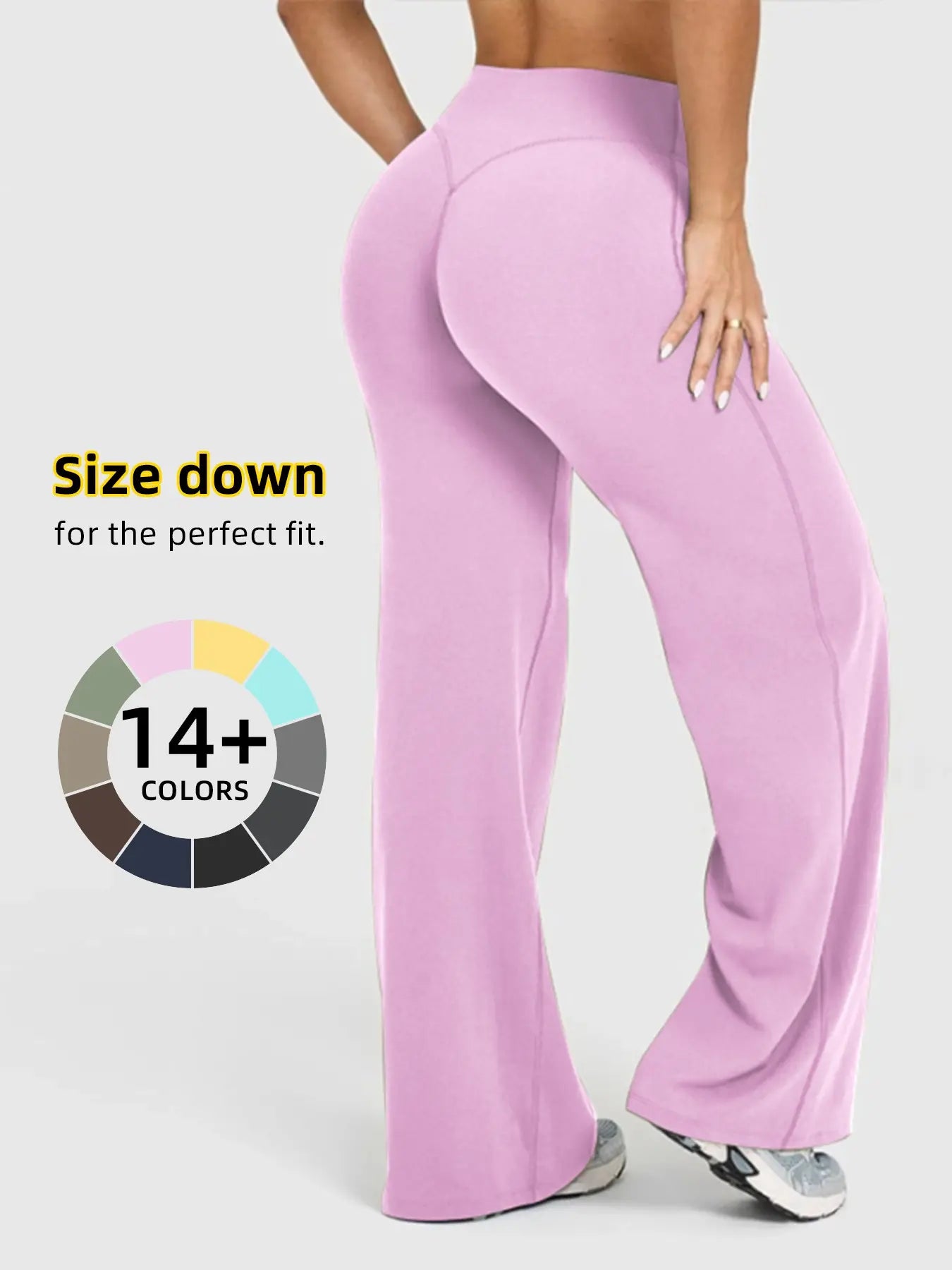 Women'S High Waisted Elastic Loose Fit Straight Leg Pants, Butt Lifting Outdoor Casual Pants, Suitable for Yoga and Pilates, Comfortable Daily Wear, Womenswear