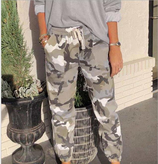 Trendy Women's Cotton Cargo Pants - Mid Waist Casual