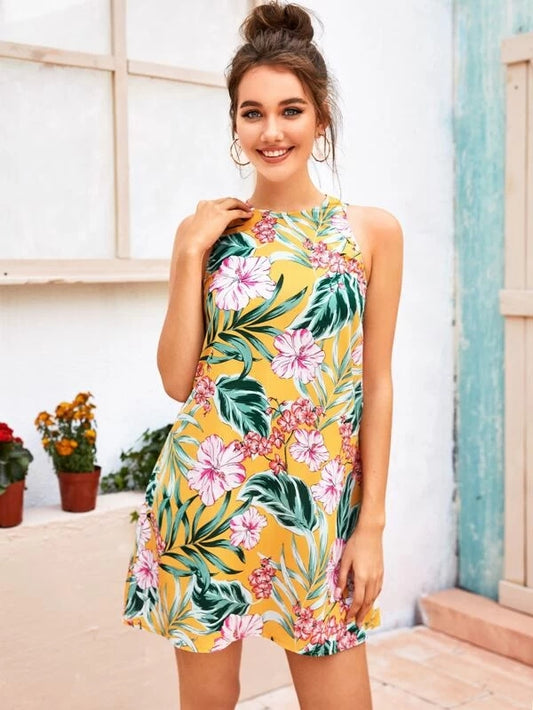 Tropical Printed Dress