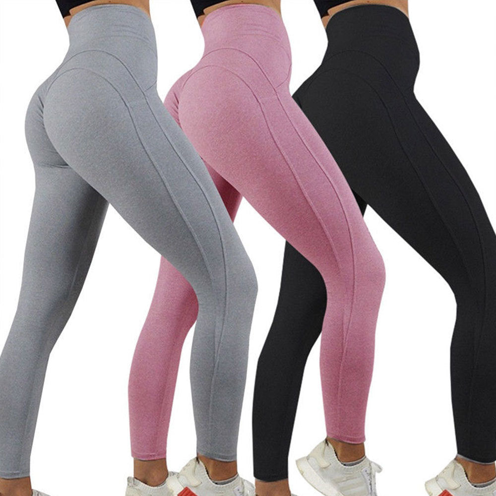 2022 Women's High Waist Yoga Pants with V-Cross Design