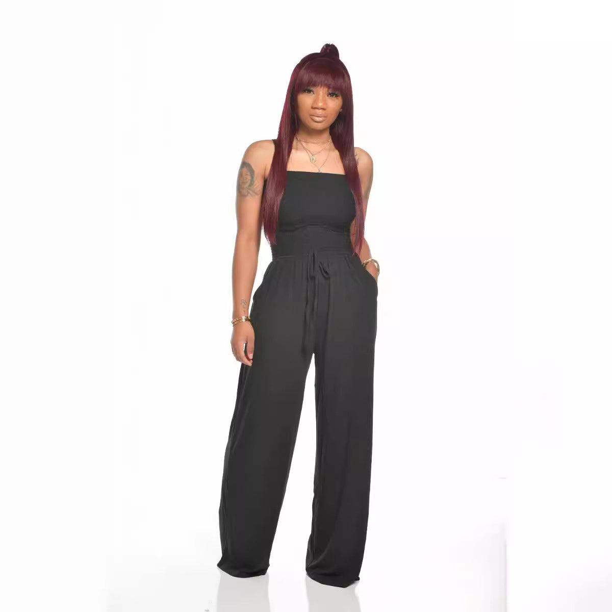 2023 Women's Casual Off-Shoulder Wide-Leg Jumpsuit
