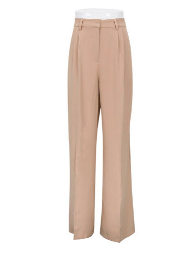 High-Waisted Solid Color Wide-Leg Pants for Women