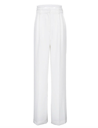 High-Waisted Solid Color Wide-Leg Pants for Women