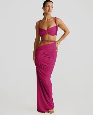 Chic Backless Halter Suspender Sheath Skirt Two-Piece Set