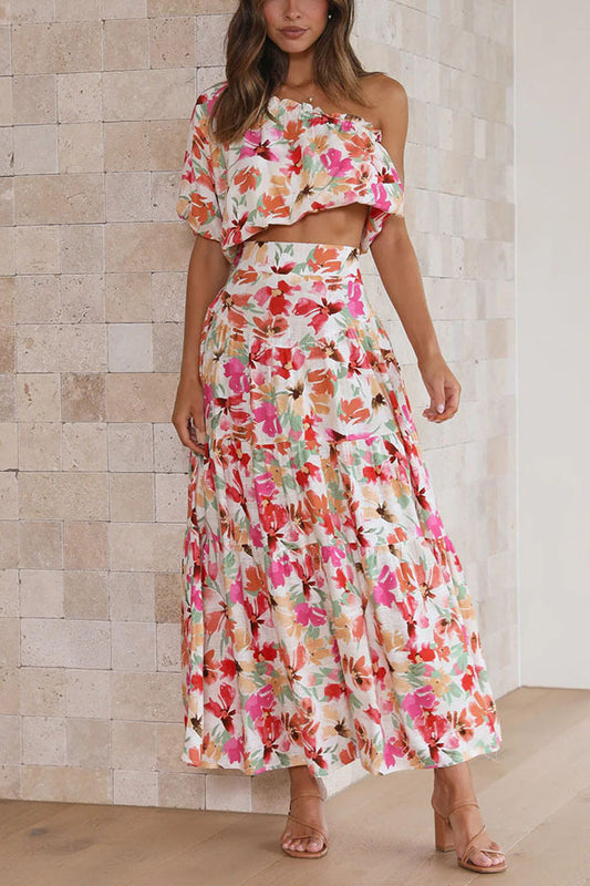 2023 Summer Women's Fashion Floral Two-Piece Set