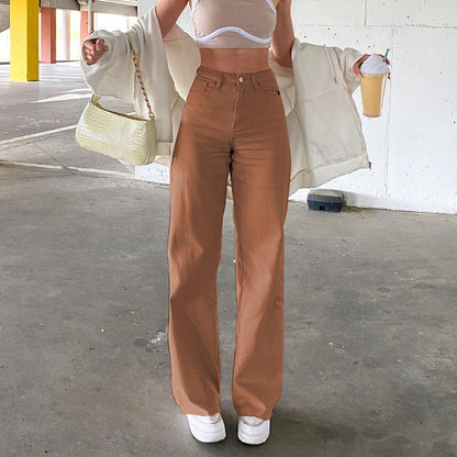 Trendy Wide Leg Slim Fit Ladies Jeans