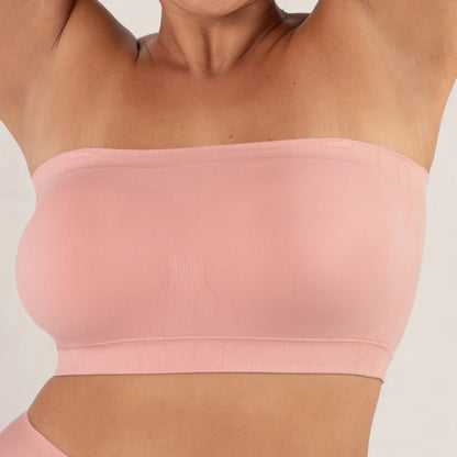 Shapermint Truekind Convertible Strapless Bandeau Bra with Wireless Comfort, Anti-Slip Grip & Removable Straps Fit Outfits