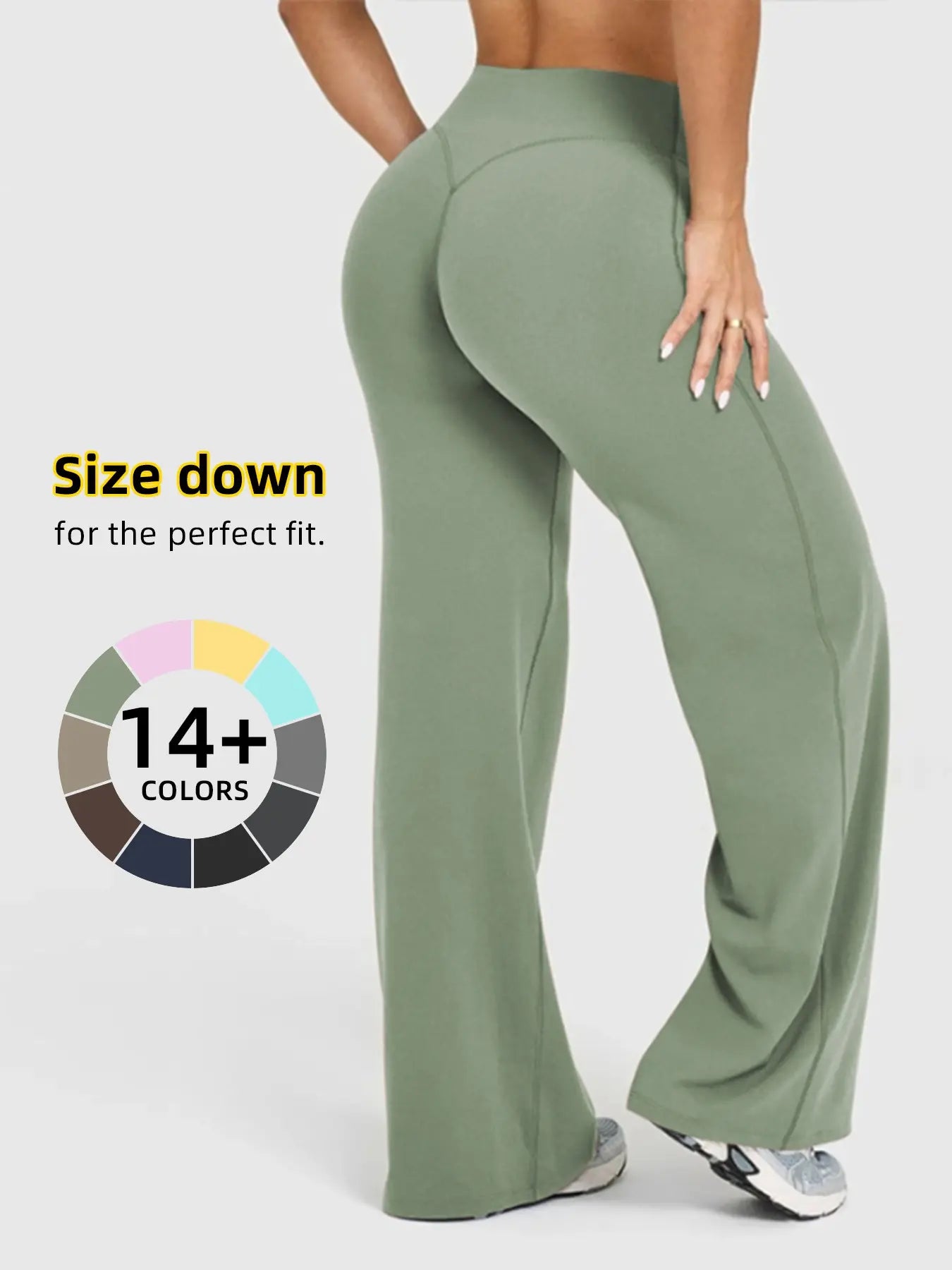 Women'S High Waisted Elastic Loose Fit Straight Leg Pants, Butt Lifting Outdoor Casual Pants, Suitable for Yoga and Pilates, Comfortable Daily Wear, Womenswear