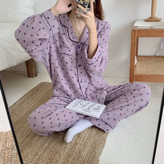 Women's Spring Autumn Fashionable Printed Pajama Set