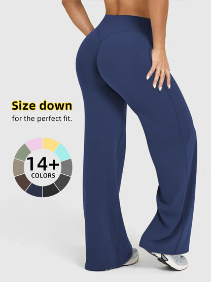 Women'S High Waisted Elastic Loose Fit Straight Leg Pants, Butt Lifting Outdoor Casual Pants, Suitable for Yoga and Pilates, Comfortable Daily Wear, Womenswear