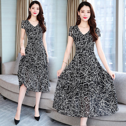 Chiffon Floral Dress - Stylish Plus Size Midi Dress