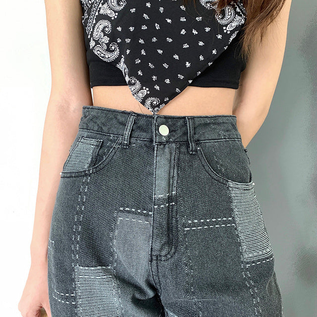 Trendy High Waist Wide Leg Slim Ladies Jeans