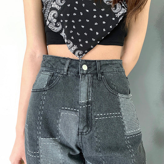 Trendy High Waist Wide Leg Slim Ladies Jeans