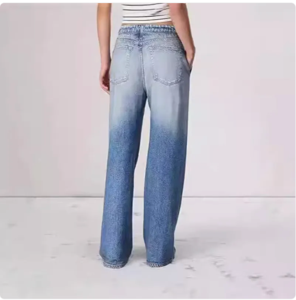 Retro High-Waist Loose Fit Wide-Leg Jeans