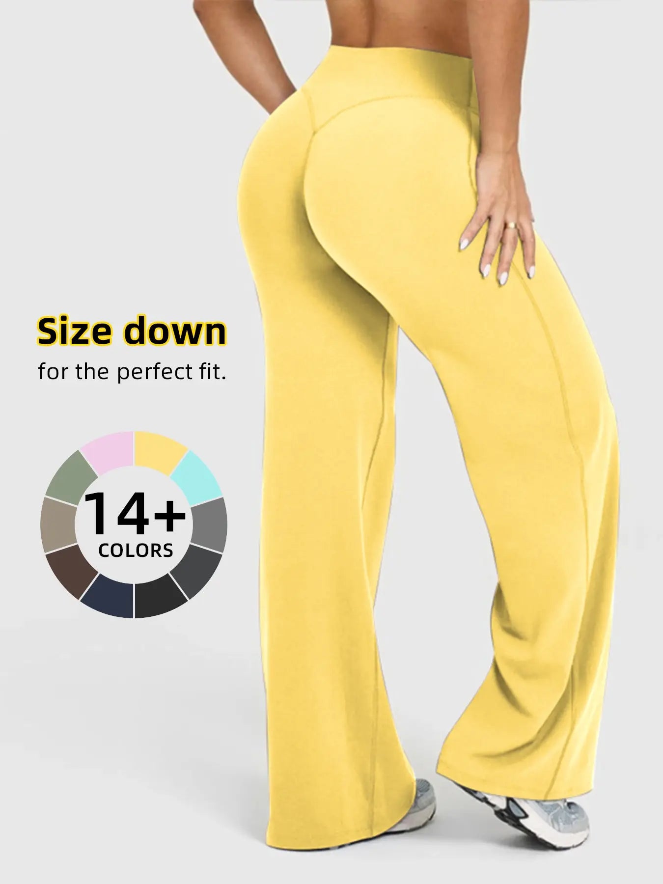 Women'S High Waisted Elastic Loose Fit Straight Leg Pants, Butt Lifting Outdoor Casual Pants, Suitable for Yoga and Pilates, Comfortable Daily Wear, Womenswear