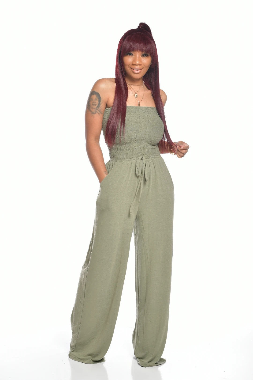 2023 Women's Casual Off-Shoulder Wide-Leg Jumpsuit