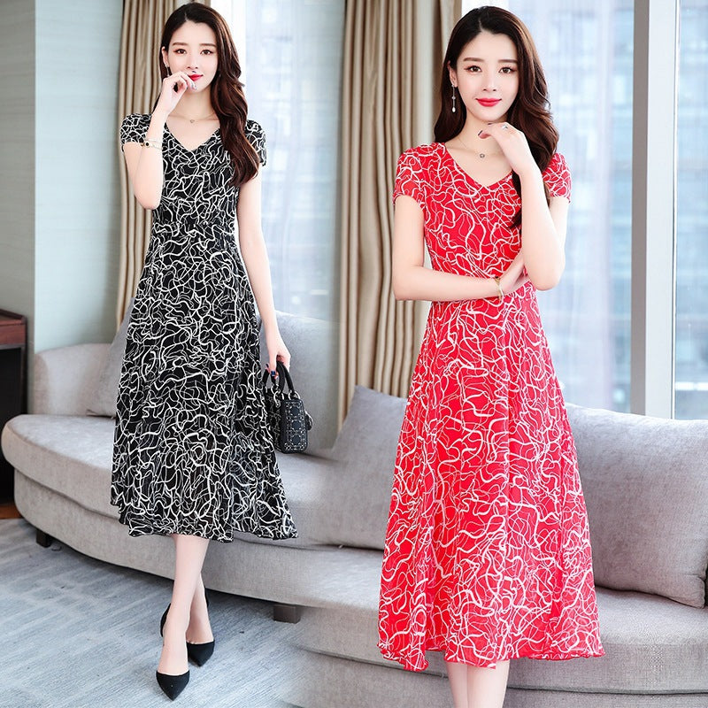 Chiffon Floral Dress - Stylish Plus Size Midi Dress