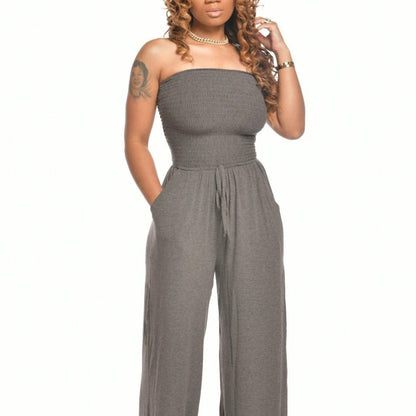 2023 Women's Casual Off-Shoulder Wide-Leg Jumpsuit