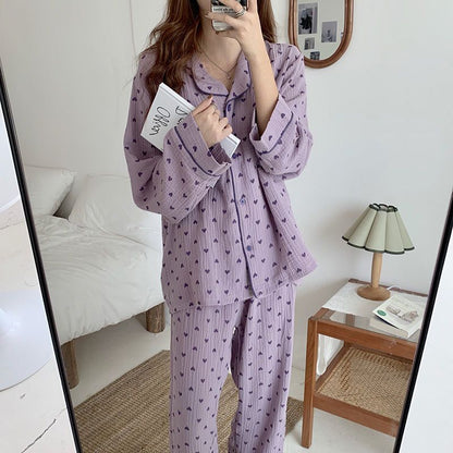 Women's Spring Autumn Fashionable Printed Pajama Set